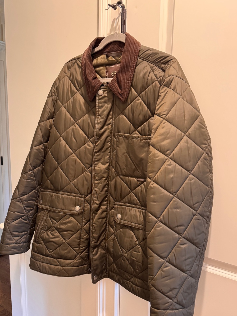 Coach Quilted Barn Jacket, Olive, Size XL